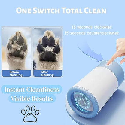Cleaning a muddy paw